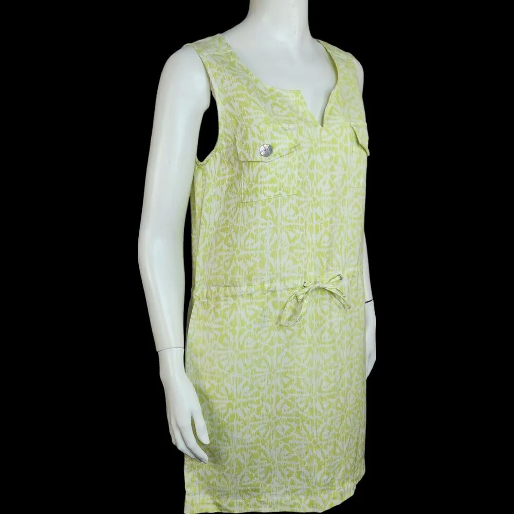 Ruby Rd. White Lime Green Sunburst Sleeveless Mini Dress Waist Tie Womens 6 NWT - Image 13