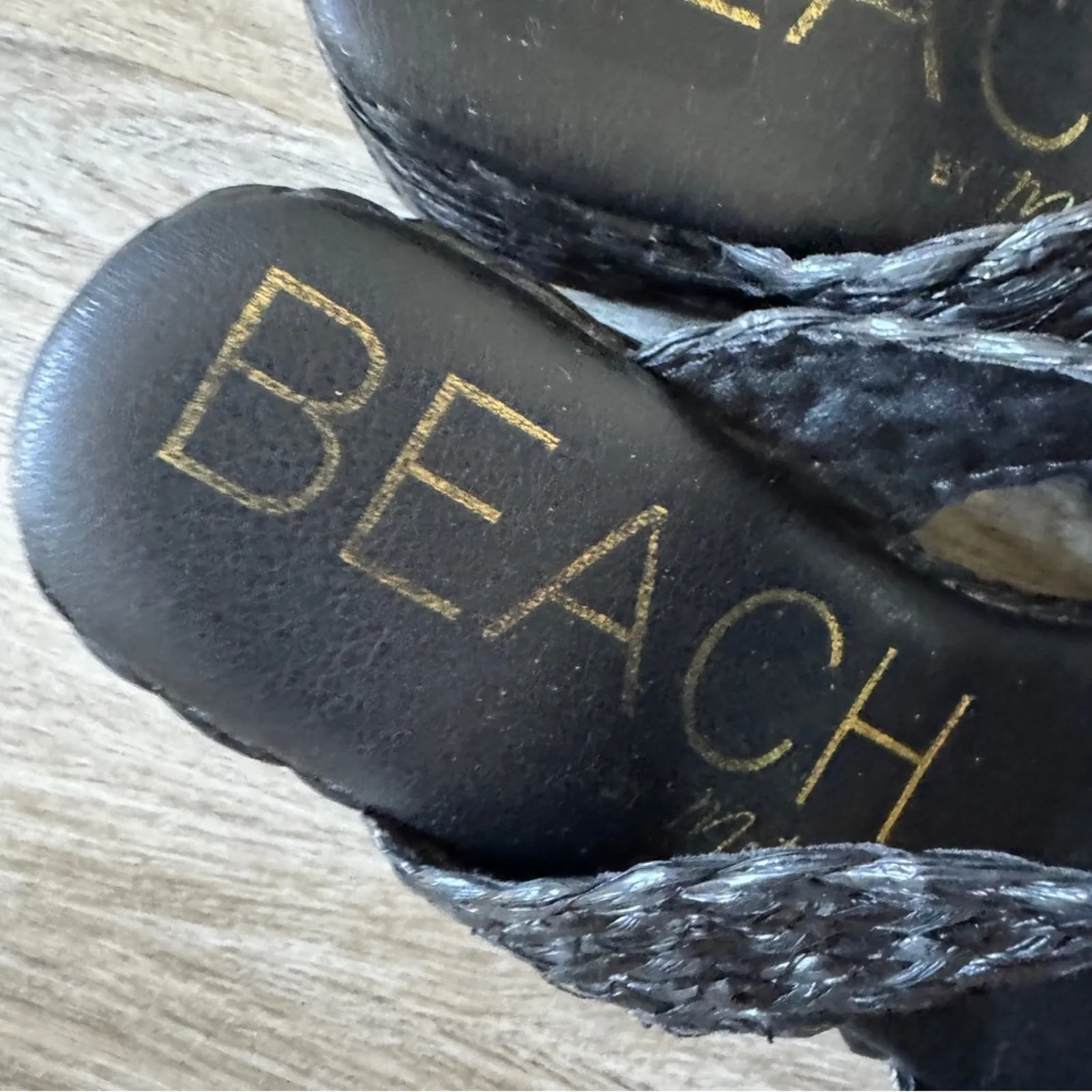 Matisse Beach Braided Raffia Platform Sandals Womens 10 Beachy Summer Chunky Black - Image 6