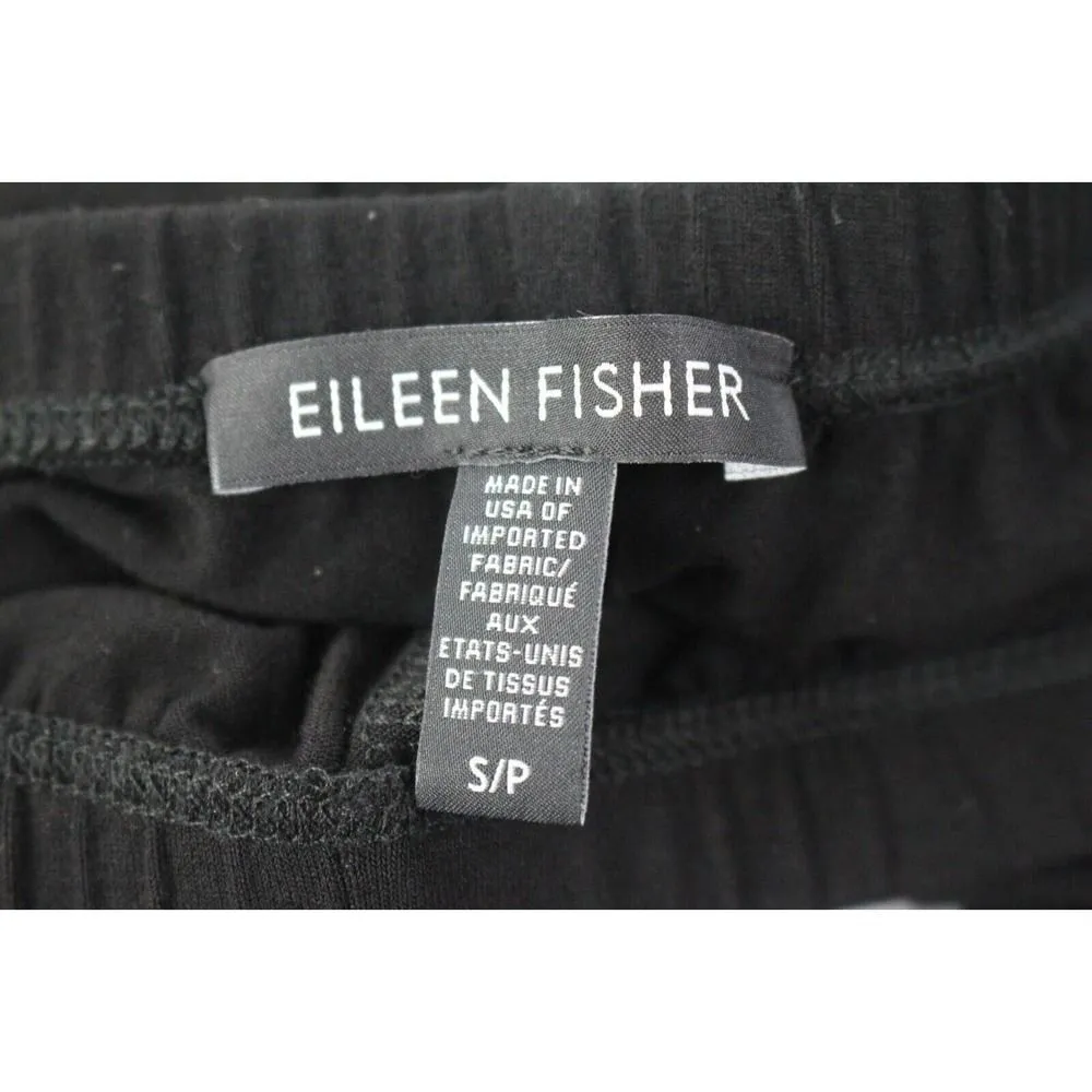 EILEEN FISHER Women's Size S/P Knit Skinny Leggings Mid Rise Pull On Solid Black - Image 4