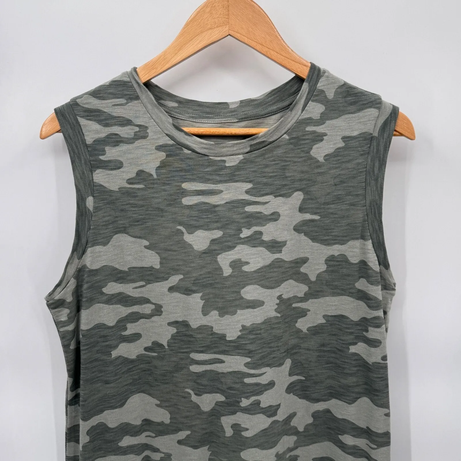 Universal Threads‎ T-Shirt Maxi Dress Womens Large Green Camo 100% Cotton - Image 2