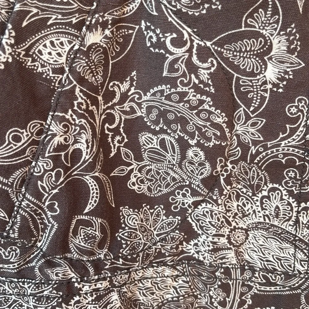 Linen Cotton Brown Print Jacket - Image 14