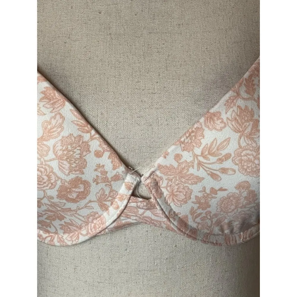 Lucky Brand‎ Pink And White Floral Print Underwire Contour Cup Bra Size 38C - Image 5