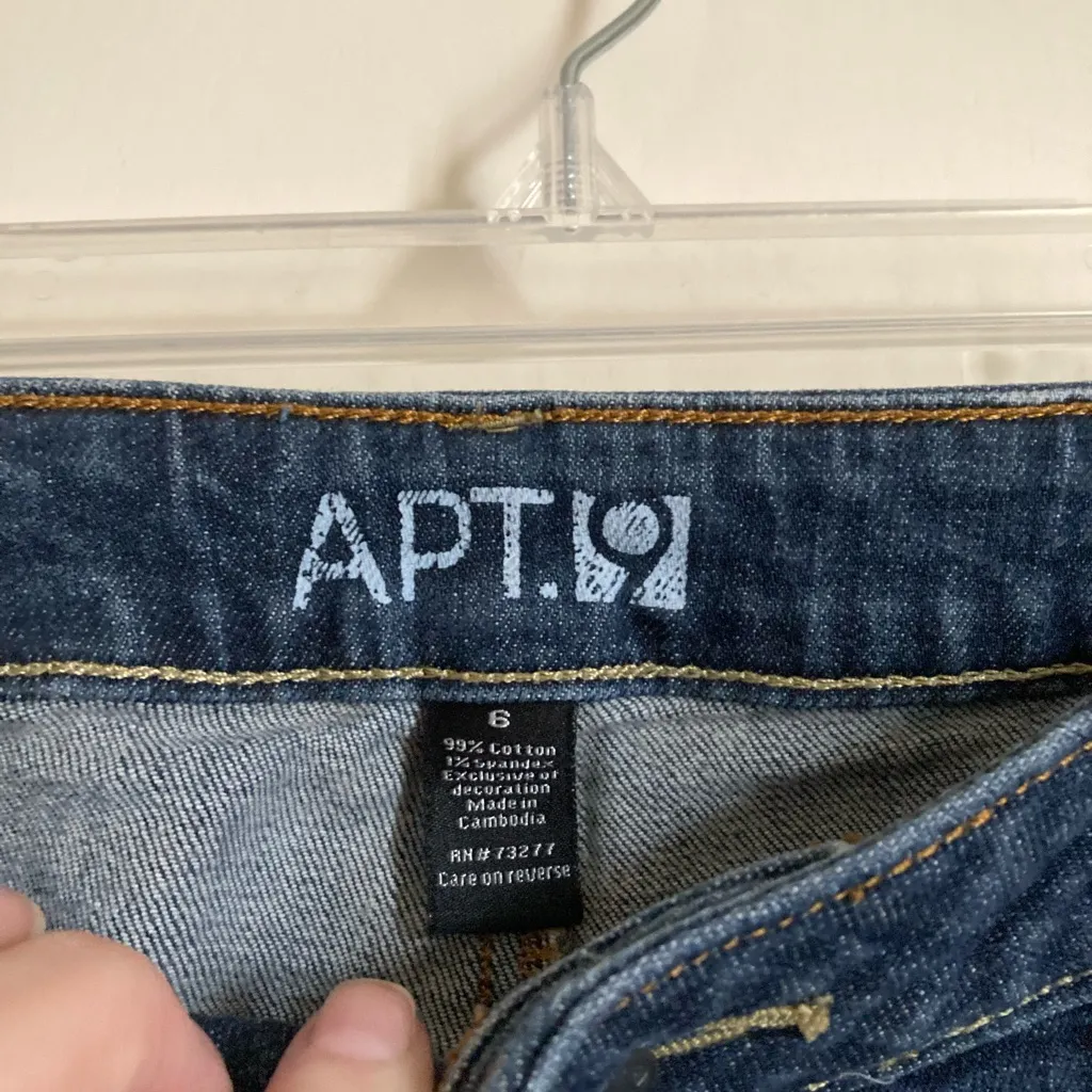 🌞Apt. 9 Dark Wash Distressed Cut Off Bermuda Shorts A - Image 2