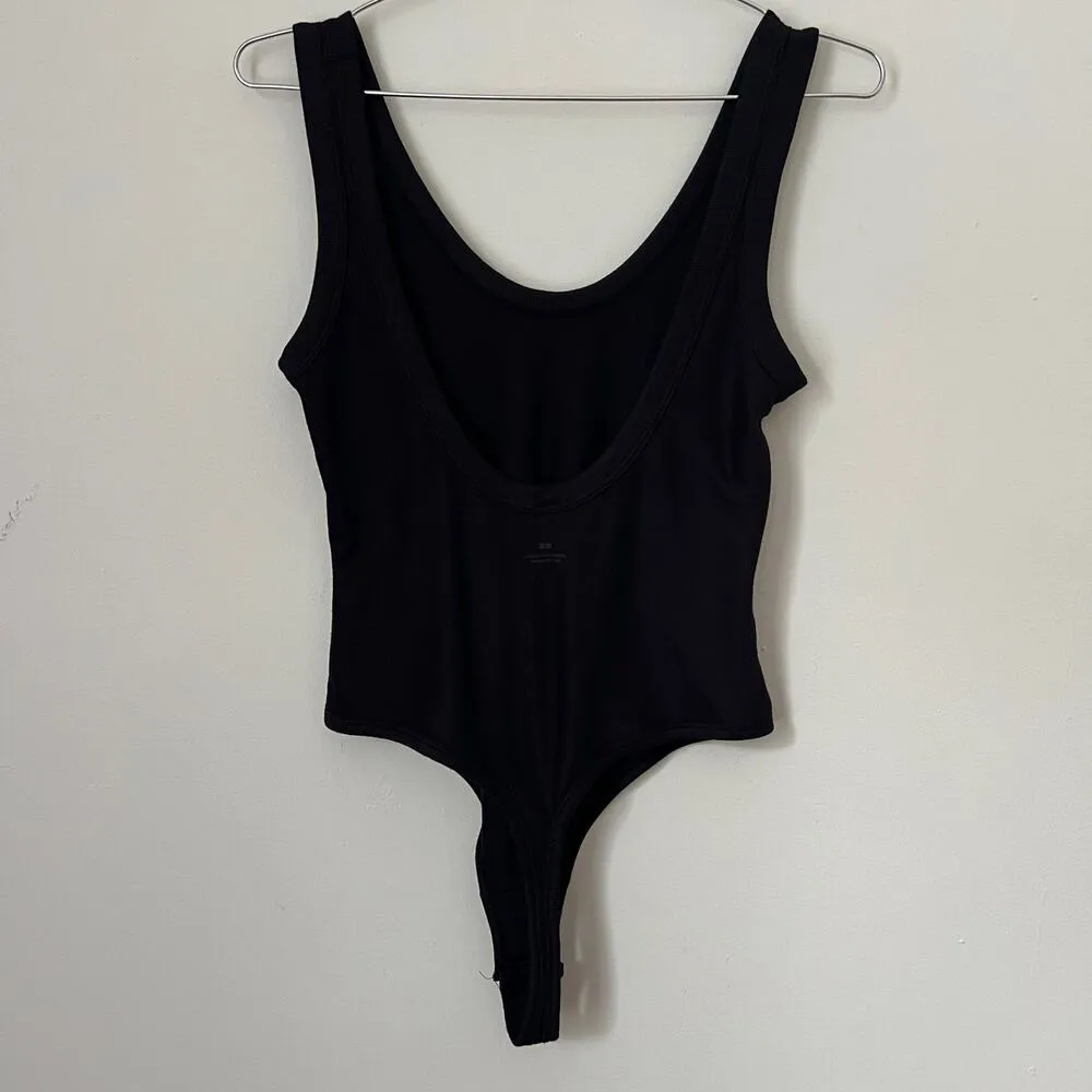 Alexander Wang x Uniqlo Heattech Black Ribbed Scoop Back Thong Bodysuit Size M Size M - Image 5