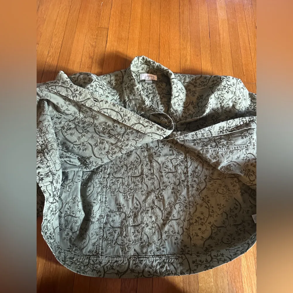 2005 Y2K CJ Banks Olive Green Embroidered Jacket, Size 2X - Image 4