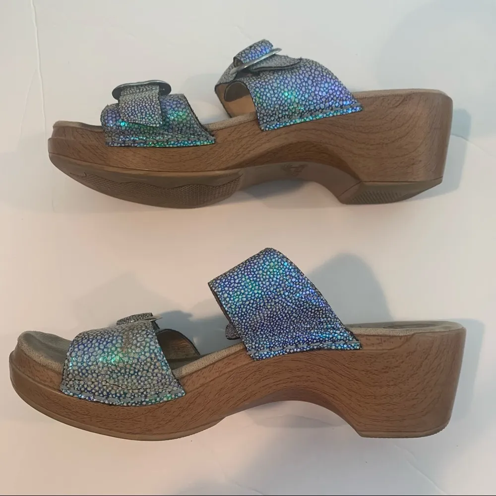 DANSKO Sophie Shagreen Buckle Clog Sandal Mermaid Size 41/10.5 - Image 8