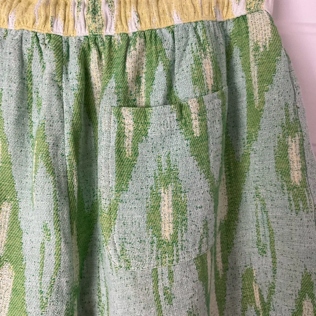 Aerie Jaquard Green Yellow Lounge Shorts Size Large New - Image 6