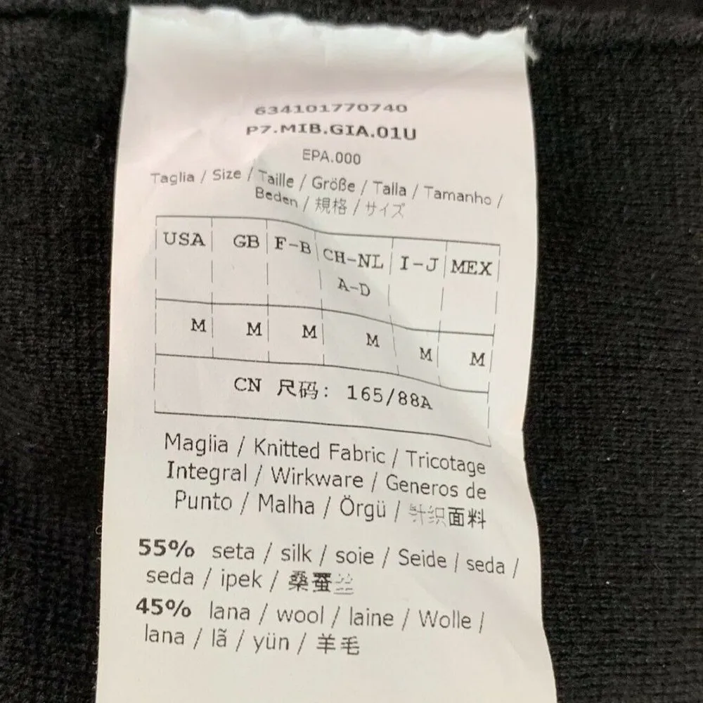 MAX MARA Black Silk/Wool Cardigan Sweater - Image 6