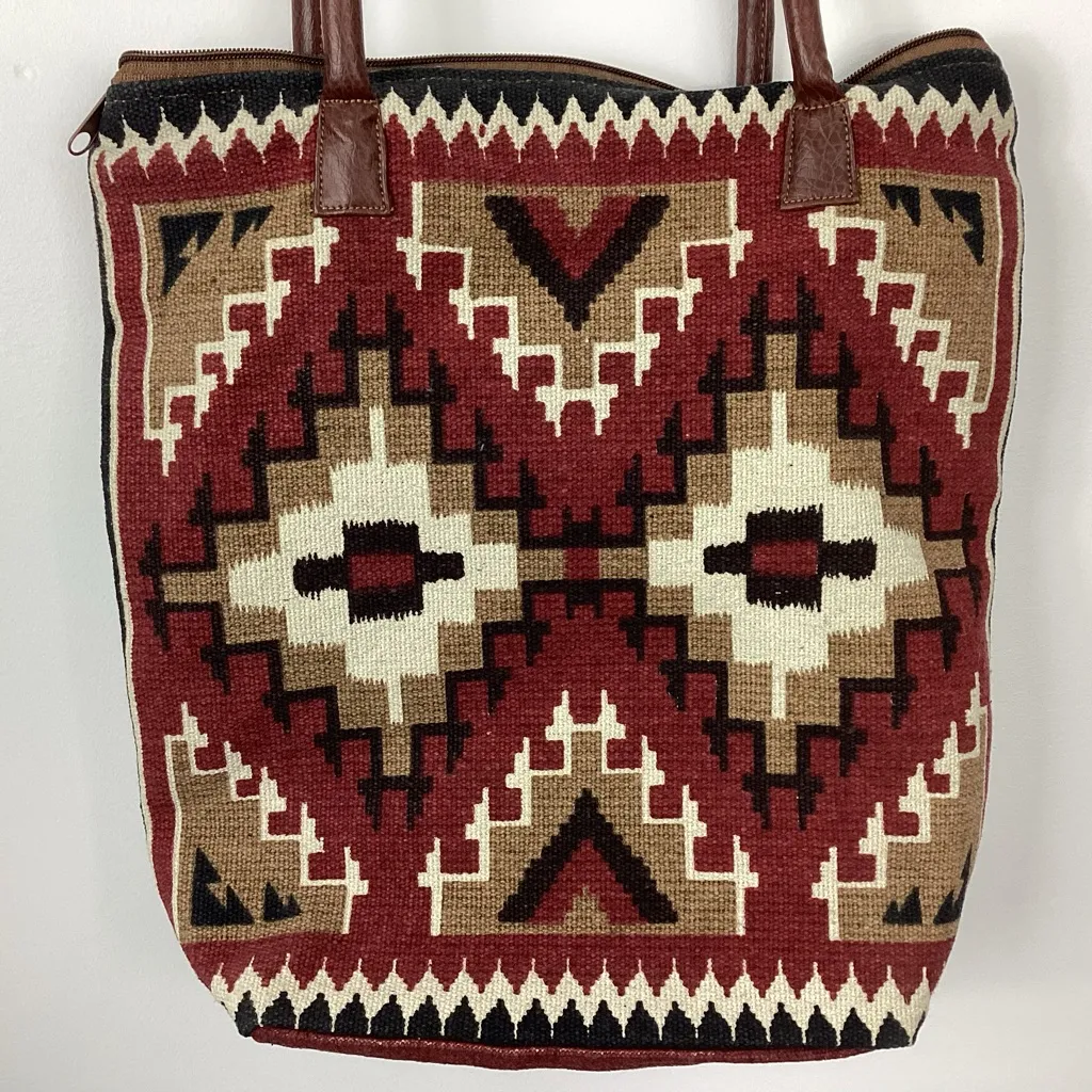 Pine Creek Aztec Canvas Tote Bag - Image 5