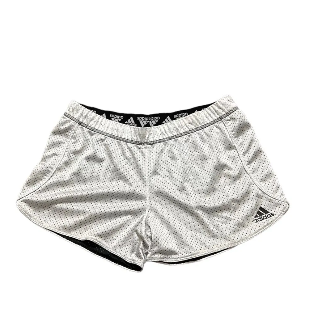 Adidas Black and White Mesh Reversible Running Shorts size Medium - Image 3