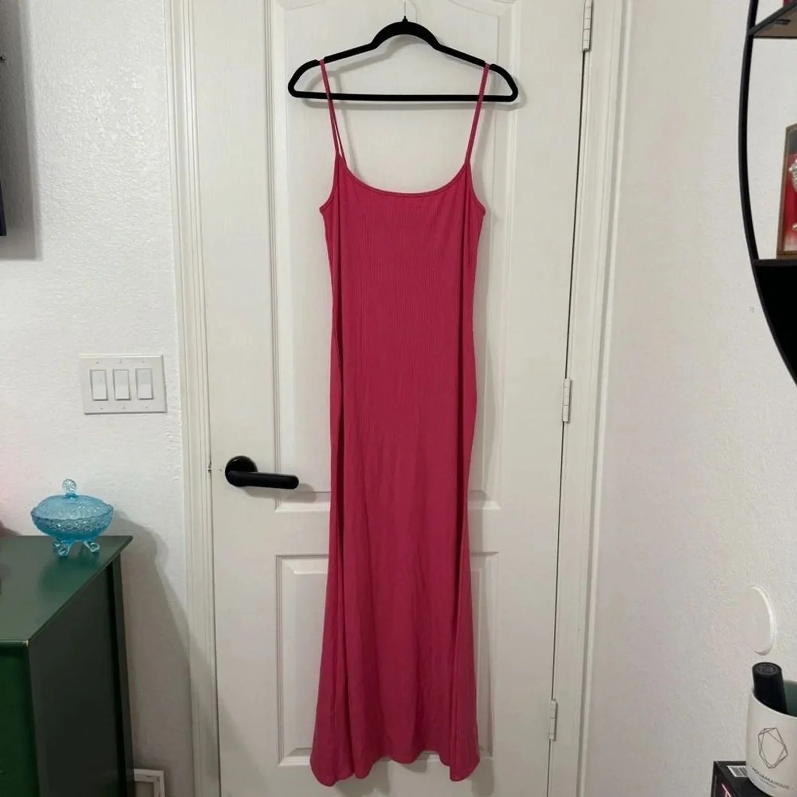 Reformation Cosmo Rib Knit Maxi Dress Slim Fit Glam Snapdragon - Image 2