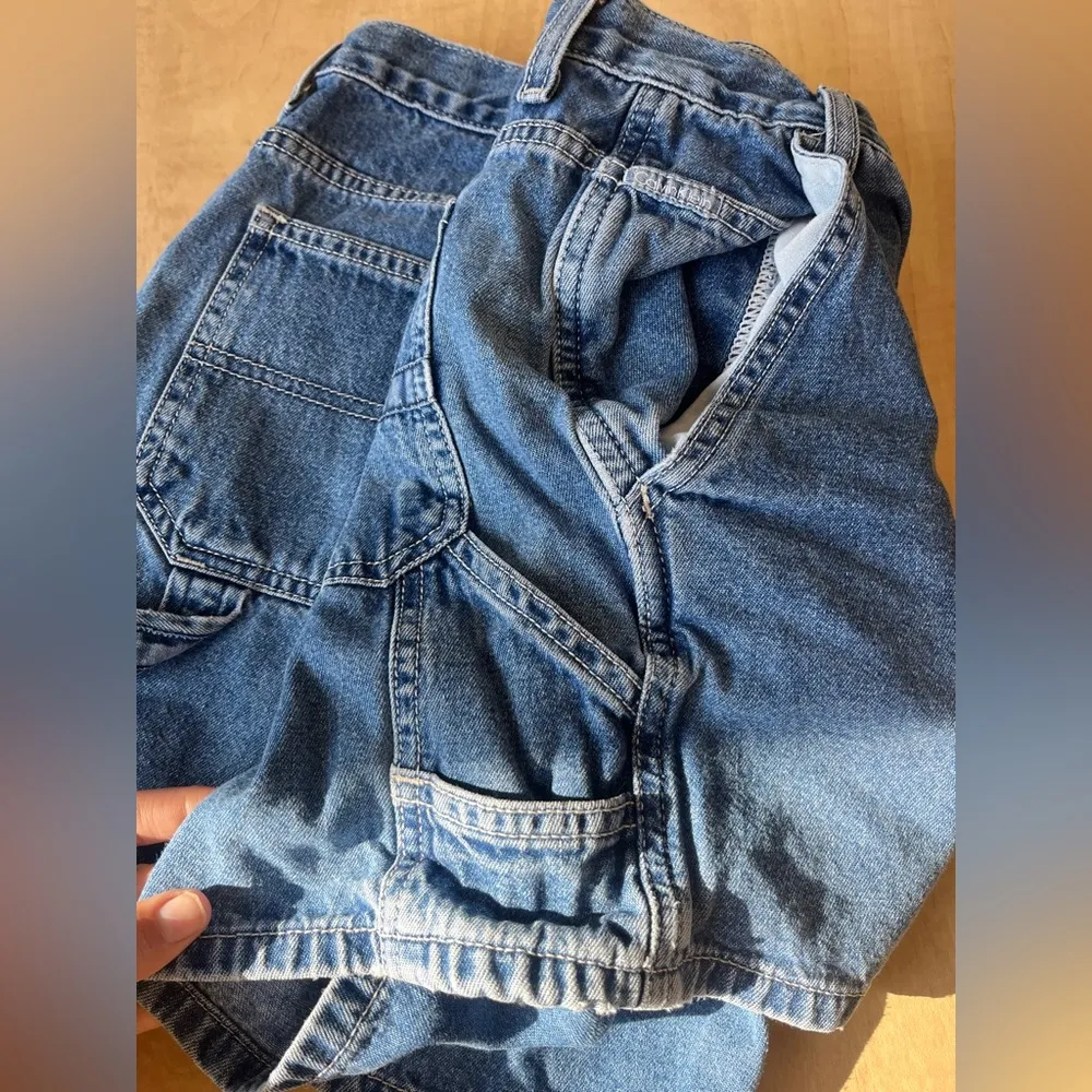 Vintage Calvin Klein Carpenter Utility Jean Shorts Sz 9 - Image 8
