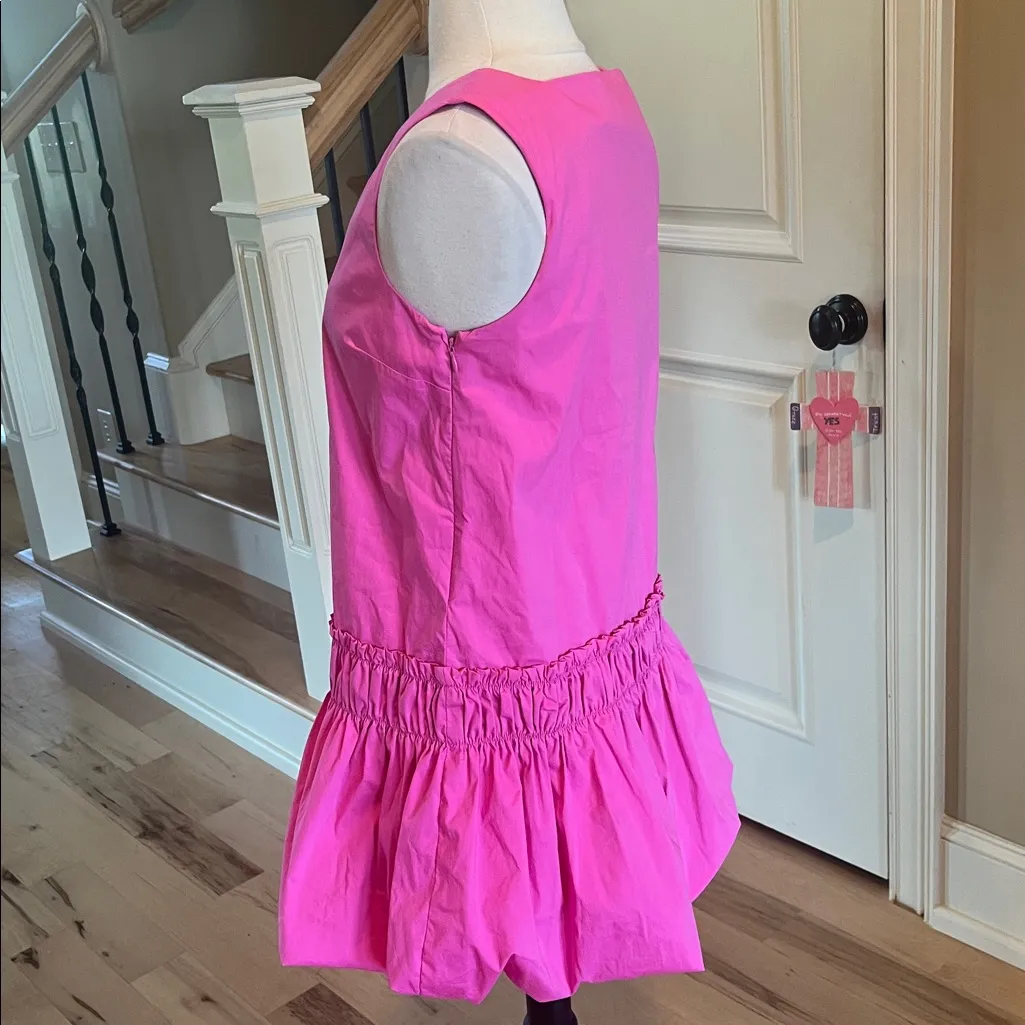 Avara Pink Cotton Bubble Hem Sleeveless Dress Mini Size XS - Image 7