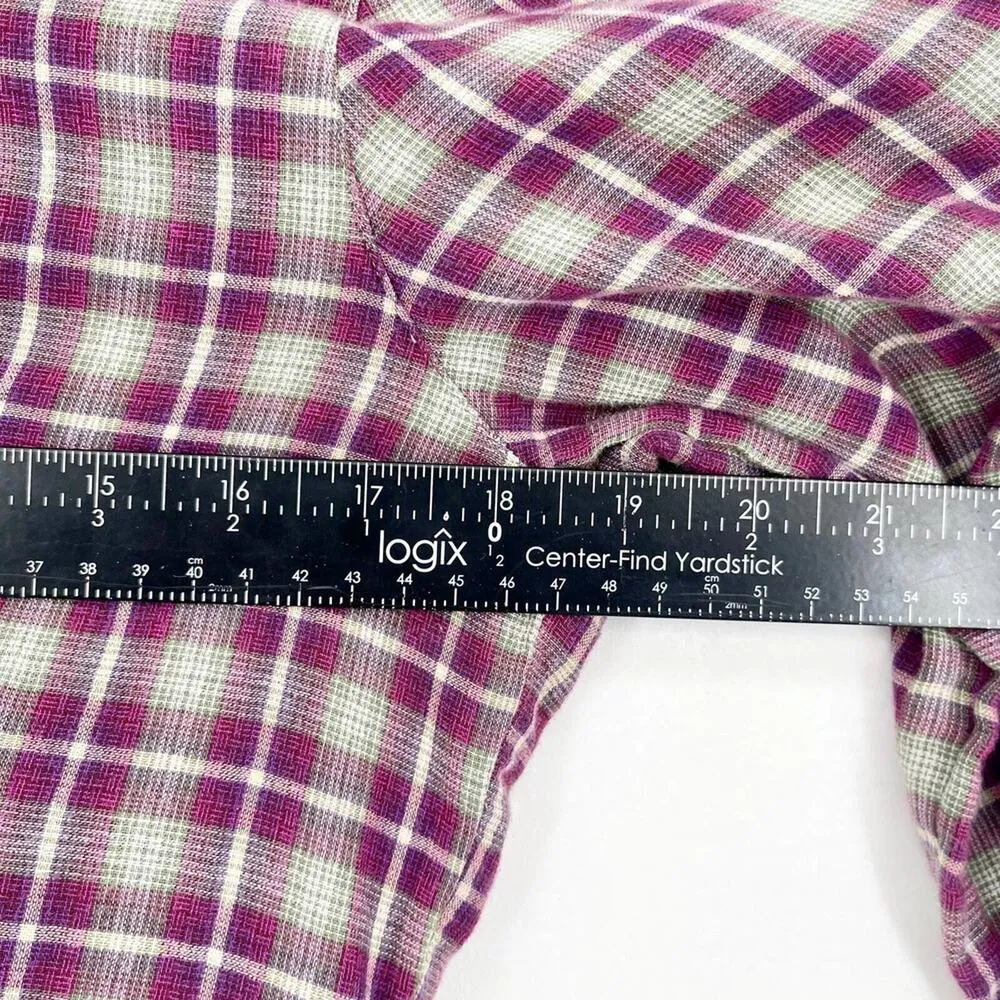 BARBOUR Button Down Women Size 8 Plaid Long Sleeve 100% Cotton Western Fall Vibe - Image 4
