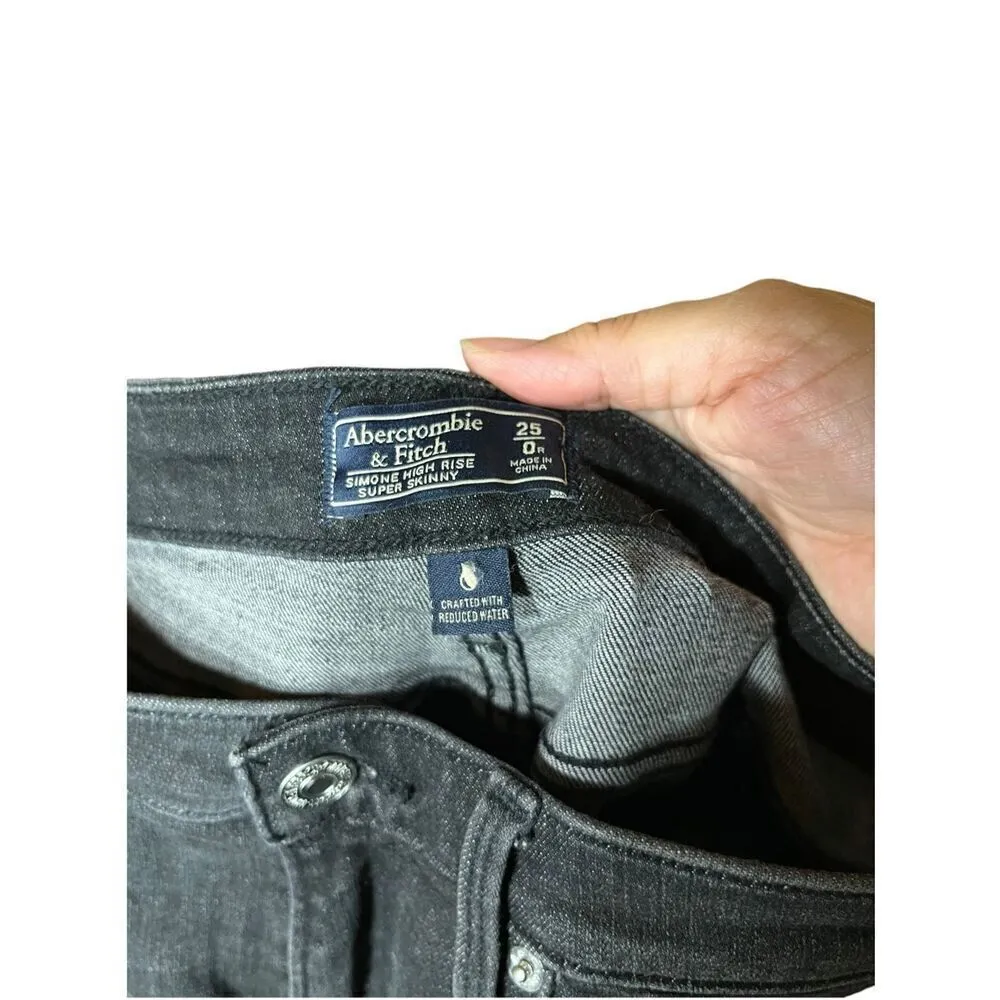 Abercrombie & Fitch‎ Simone high rise super skinny distressed knees Size 25/0 - Image 6