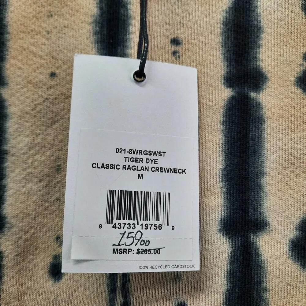 Re/Done Raglan Crew Neck Sweatshirt Sweater Women's Medium Tiger Dye Top Casual - Image 6