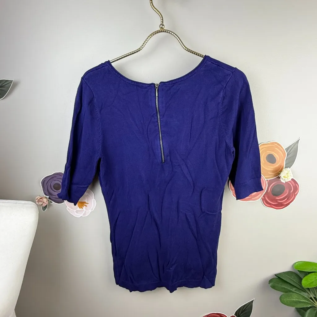 Express Blue and Gray Sweater with Zipper Back Set (2 Tops) - Size - Medium - Image 8