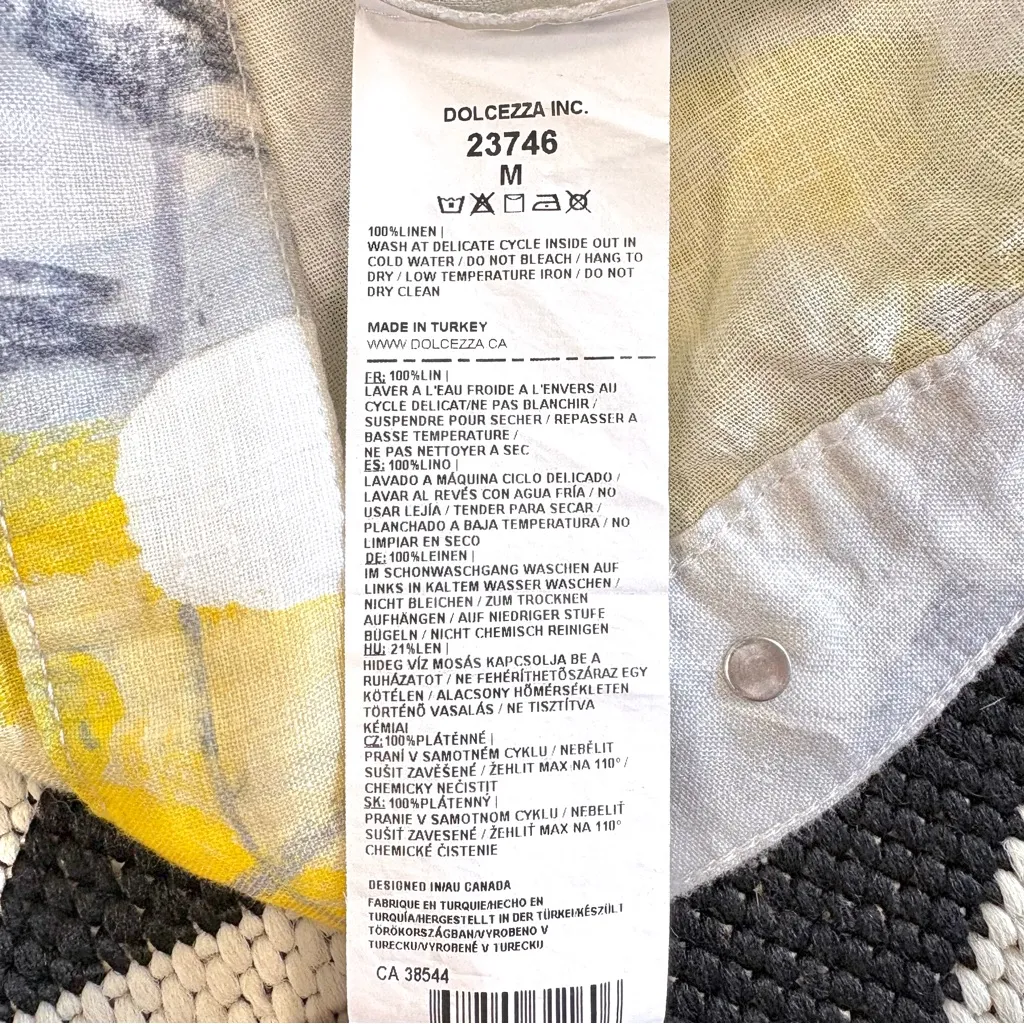 Simply Art by Dolcezza Woven Linen Bomber Jacket in Citron Mist I Medium Yellow - Image 11