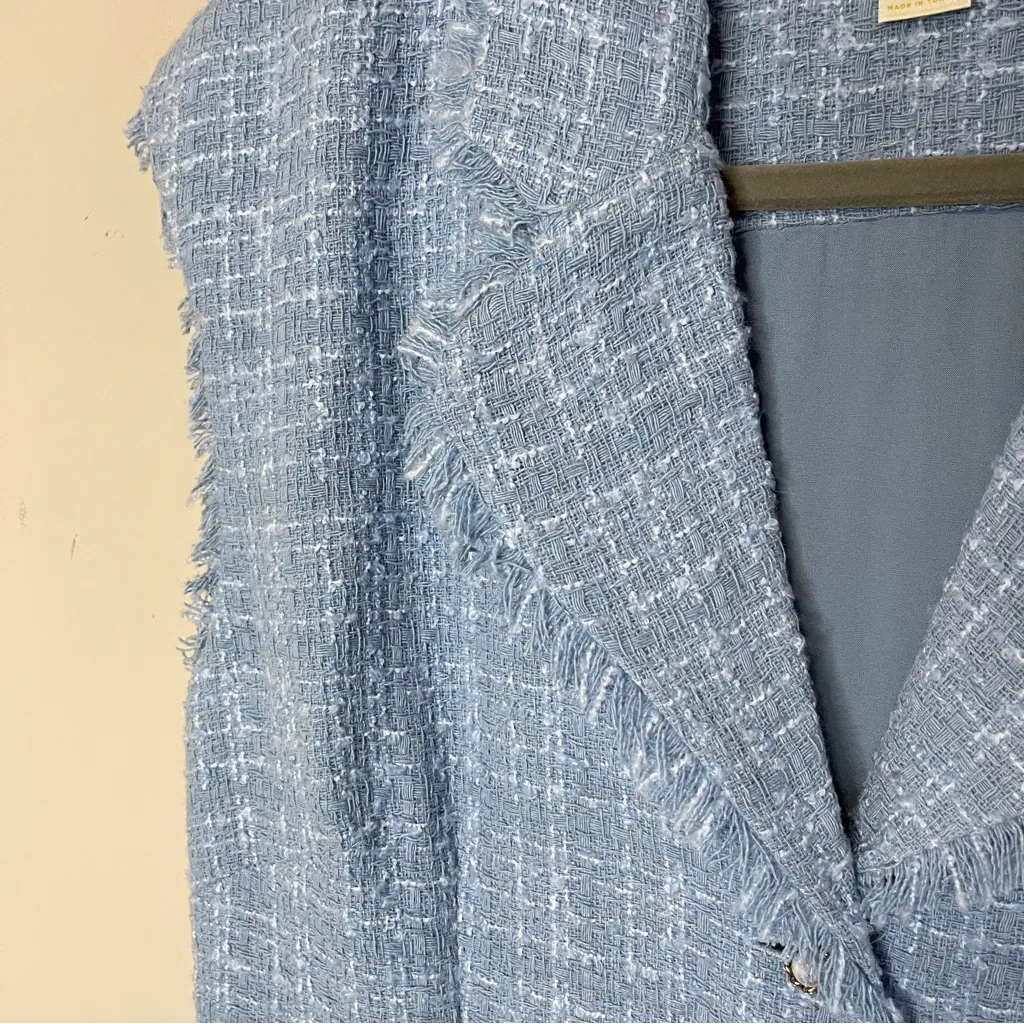 NWOT MAEVE Anthropologie Tweed Sleeveless Blazer Mini Dress, Size 14 - Image 6