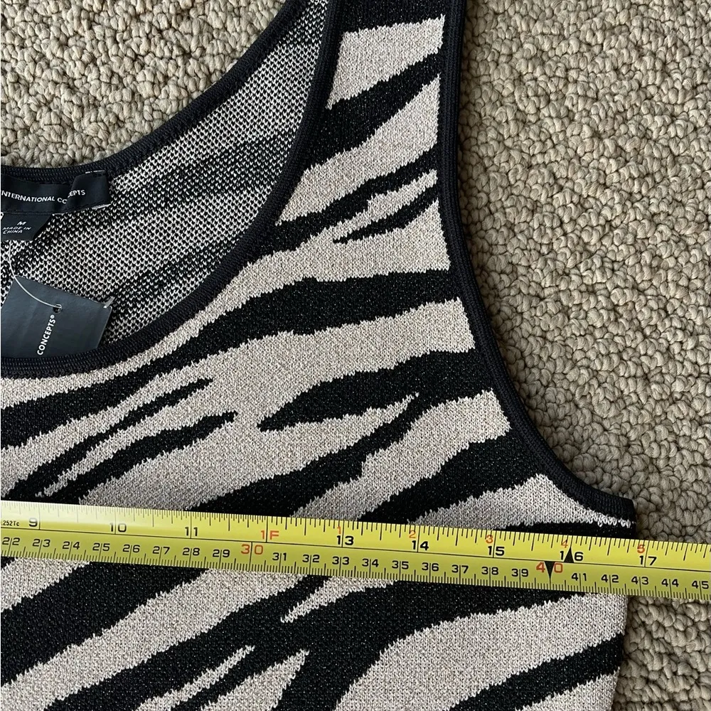 NWT INC Zebra Metallic Gold Black Tank - Image 6