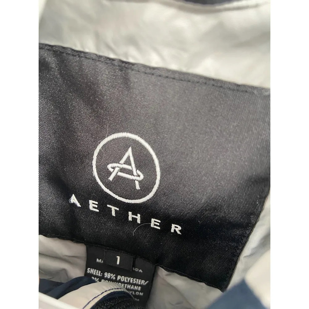 Aether Navy Blue Zip Up Waterproof Hooded Windbreaker Jacket Size 1 - Image 48