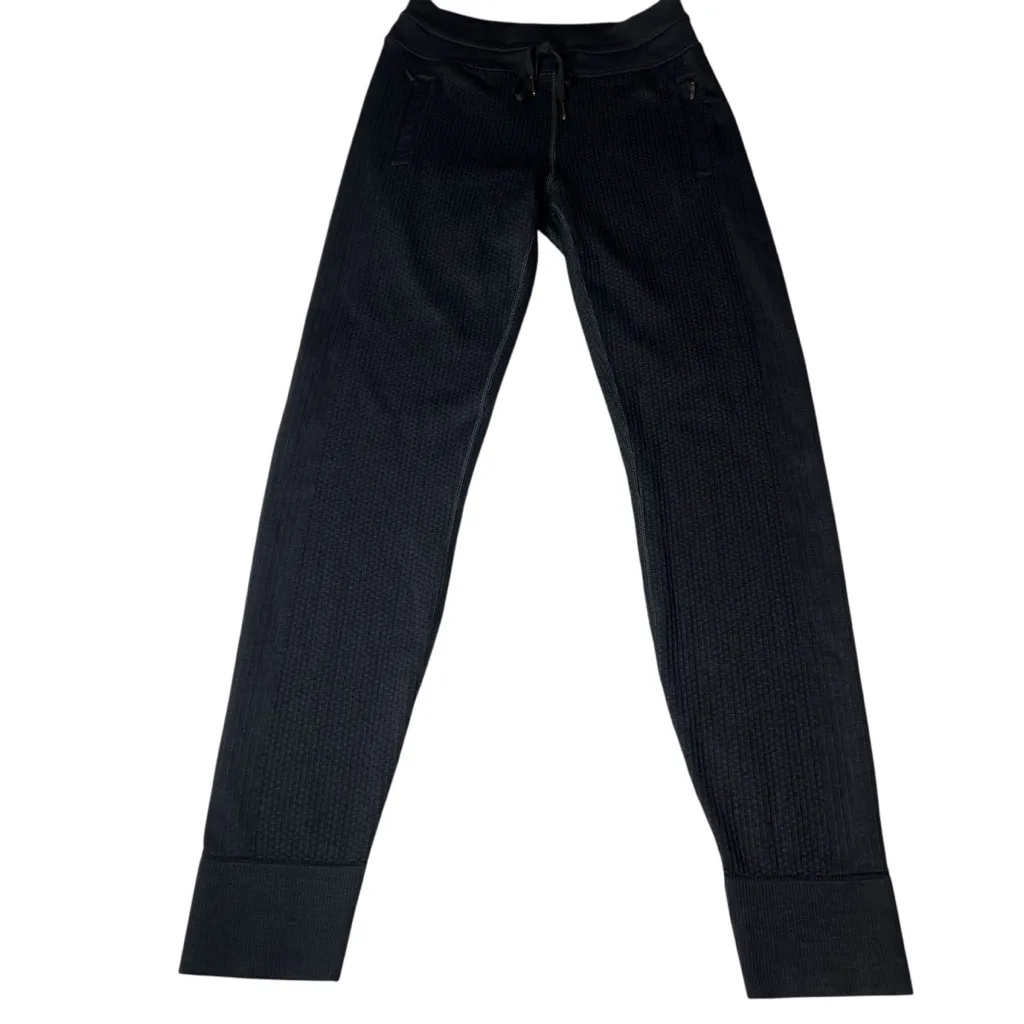 Lululemon Engineered Warmth Merino Wool Black Textured Jogger Pants Size 2 - Image 3
