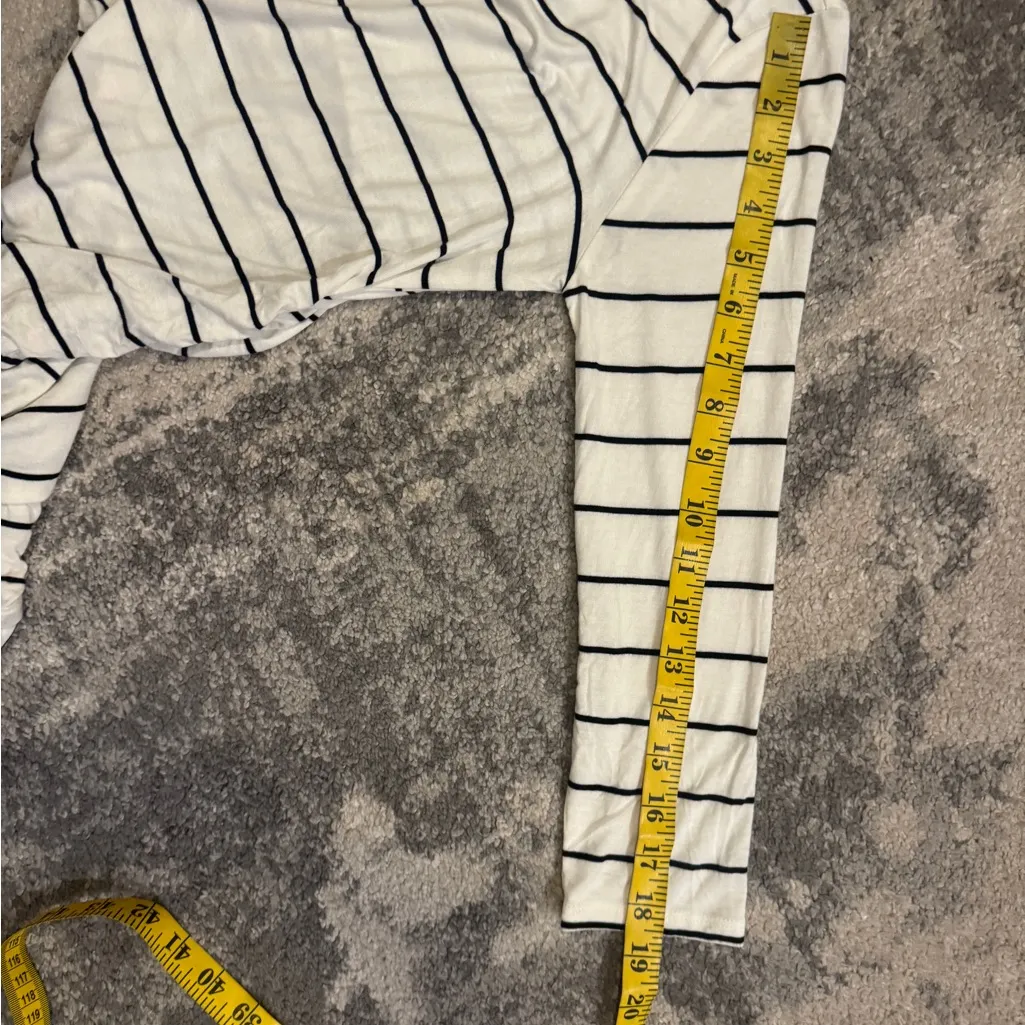 Motherhood Black and White Striped 3/4 Sleeve Top - Image 7