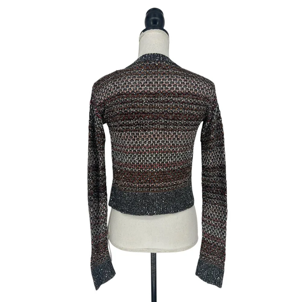 Missoni Mesh Knit Sequin Short Cardigan in Multi - Image 14