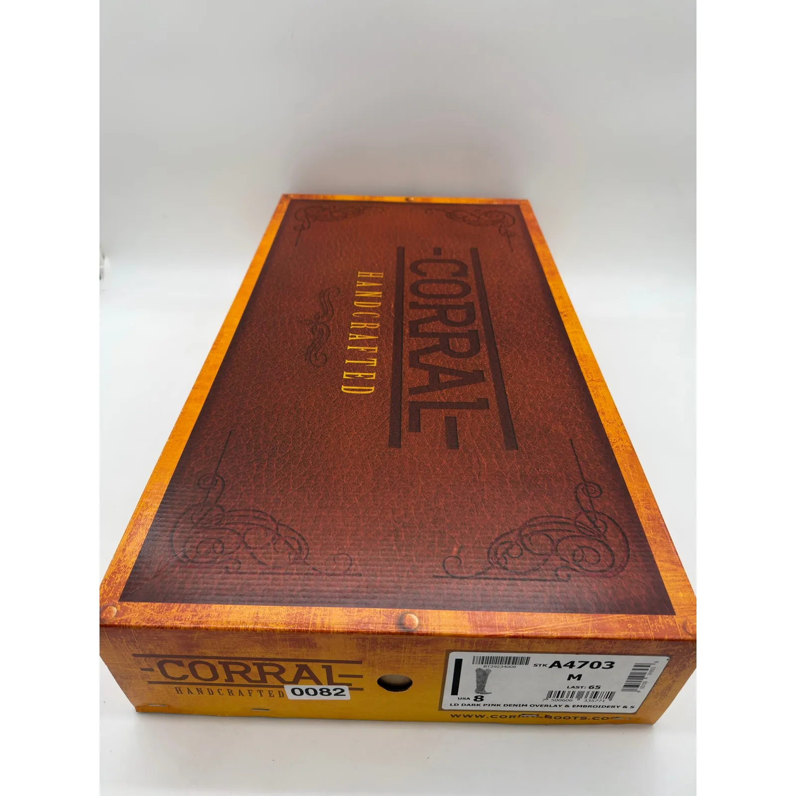 Corral Western Dark Pink Maroon Artisan Denim Embroidery OTK Stud Boot A4703 8 - Image 10
