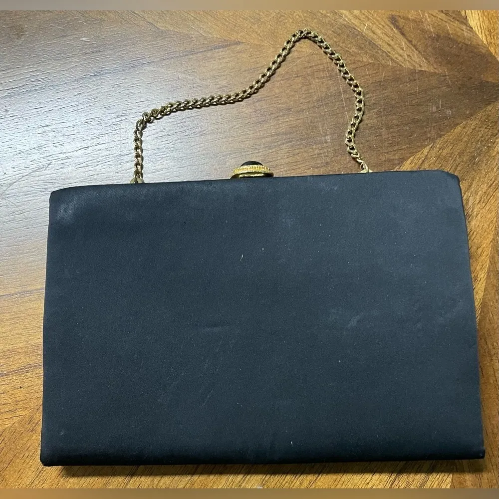 Vintage from the 50s L & M Spot Lite Black Clutch, Evening Purse, Hand Bag - Image 6