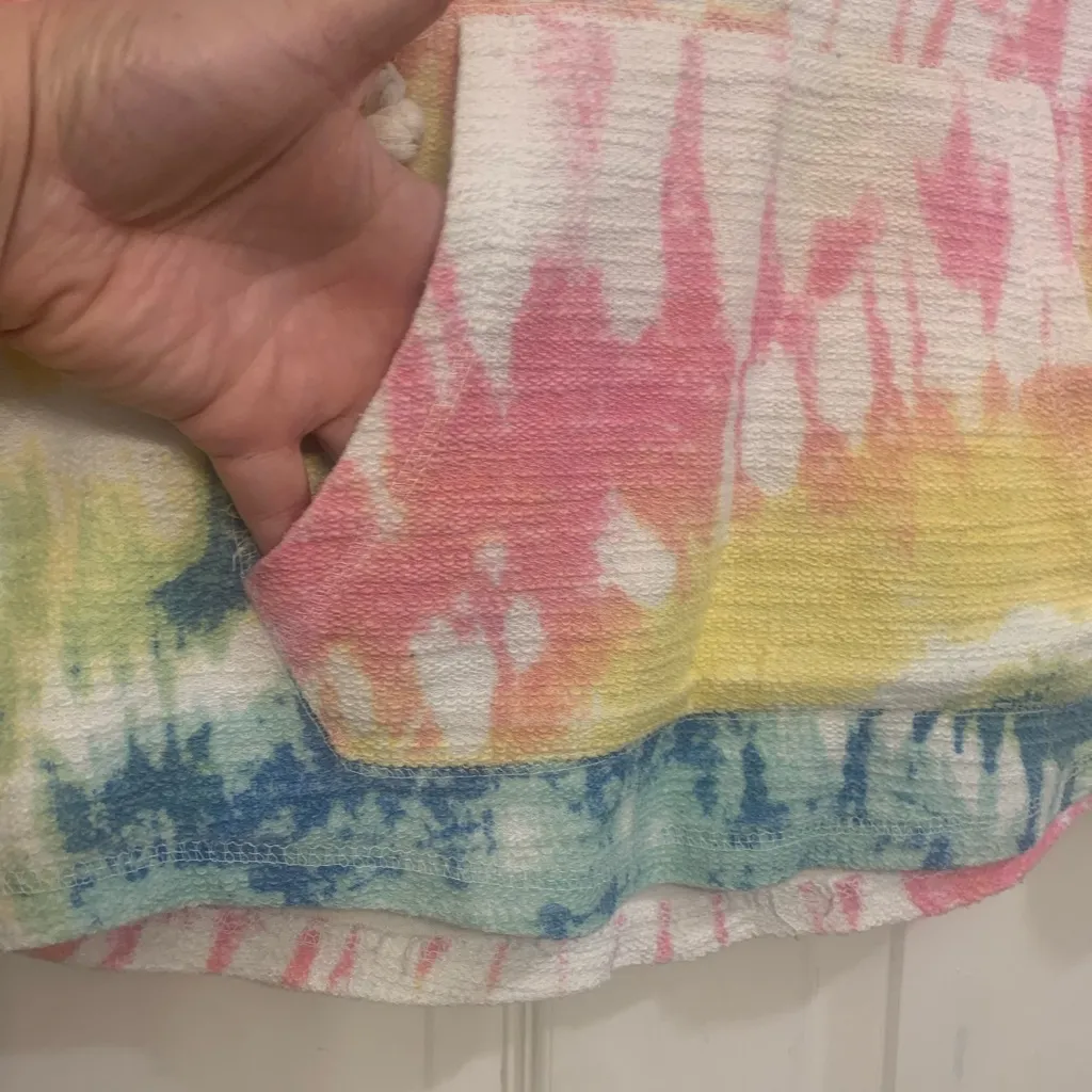 Southern Spirit Tie Dye Hooded Large Pullover Hoodie. 2471 Blue - Image 2