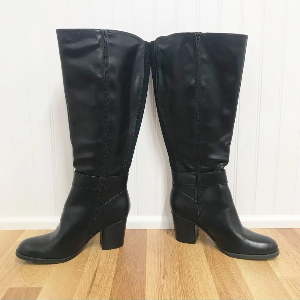 SOUL Naturalizer Black Wide Calf Chunky Heel Boot‎ Knee High Size 6.5 New - Image 6
