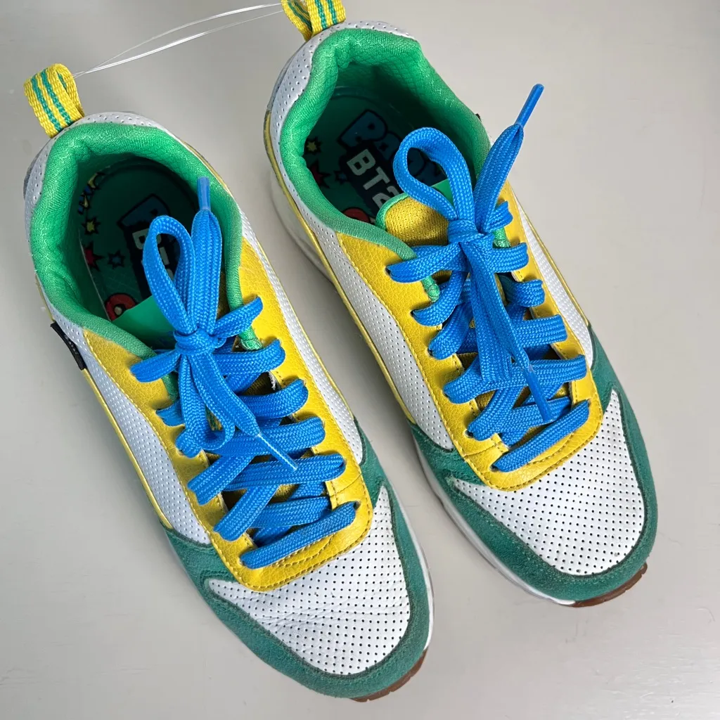 Skechers x BT21 Chimmy Sneakers Green Yellow White Lace‎ Up Shoes US 6 K-Pop BTS - Image 2