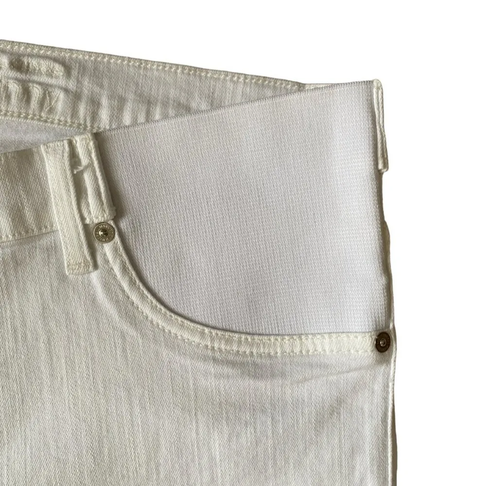 7 for all man kind women's size 32 white ankle super skinny stretch denim jeans - Image 7