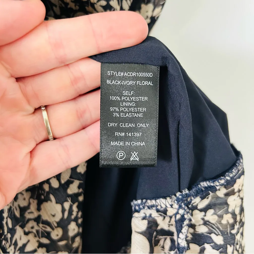 ASTR The Label Santorini Midi Dress Black Taupe Metallic Floral M - Image 7
