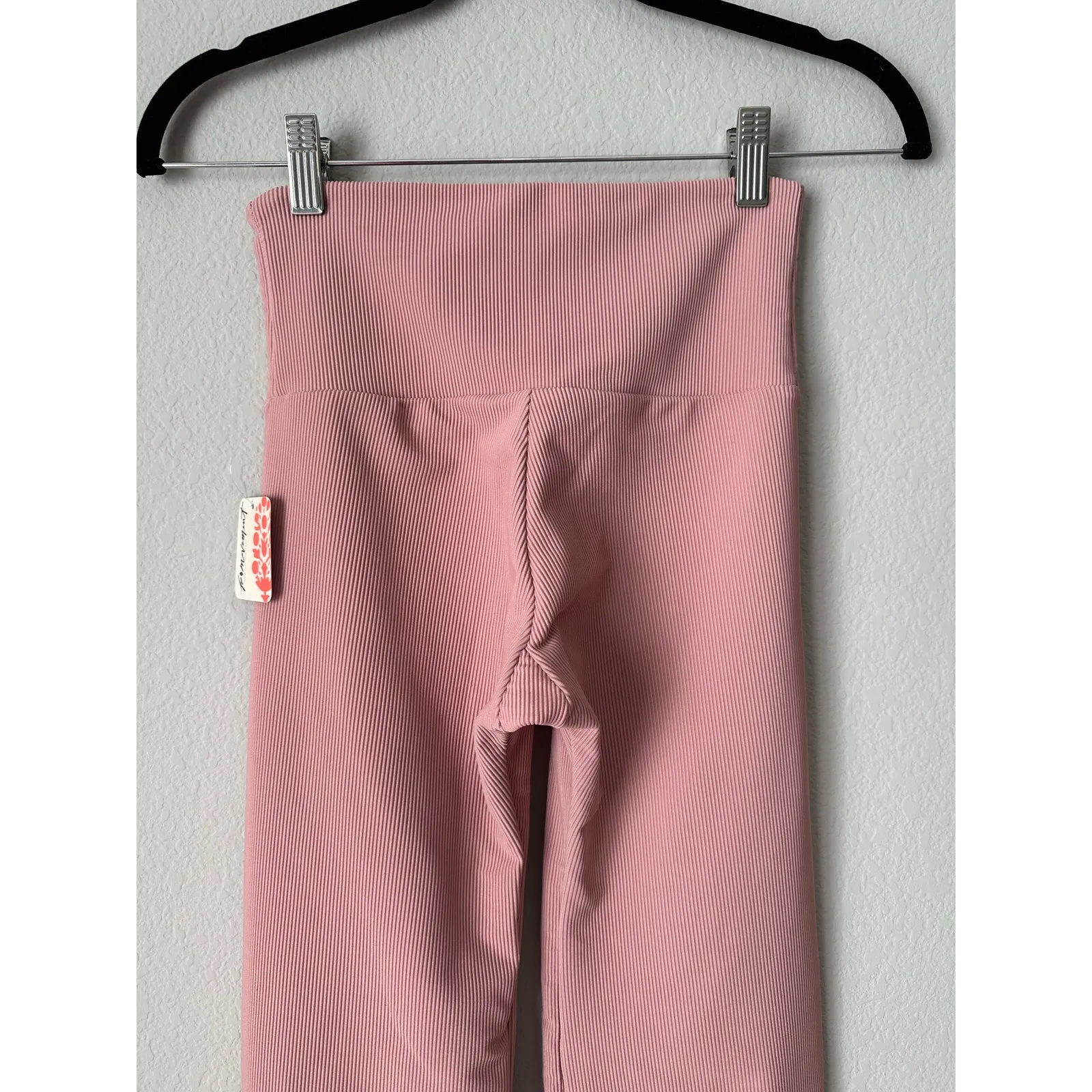 Free People Movement x Onzie Ribbed Slim Flare Leg Dance Leggings Pink Size XS - Image 5
