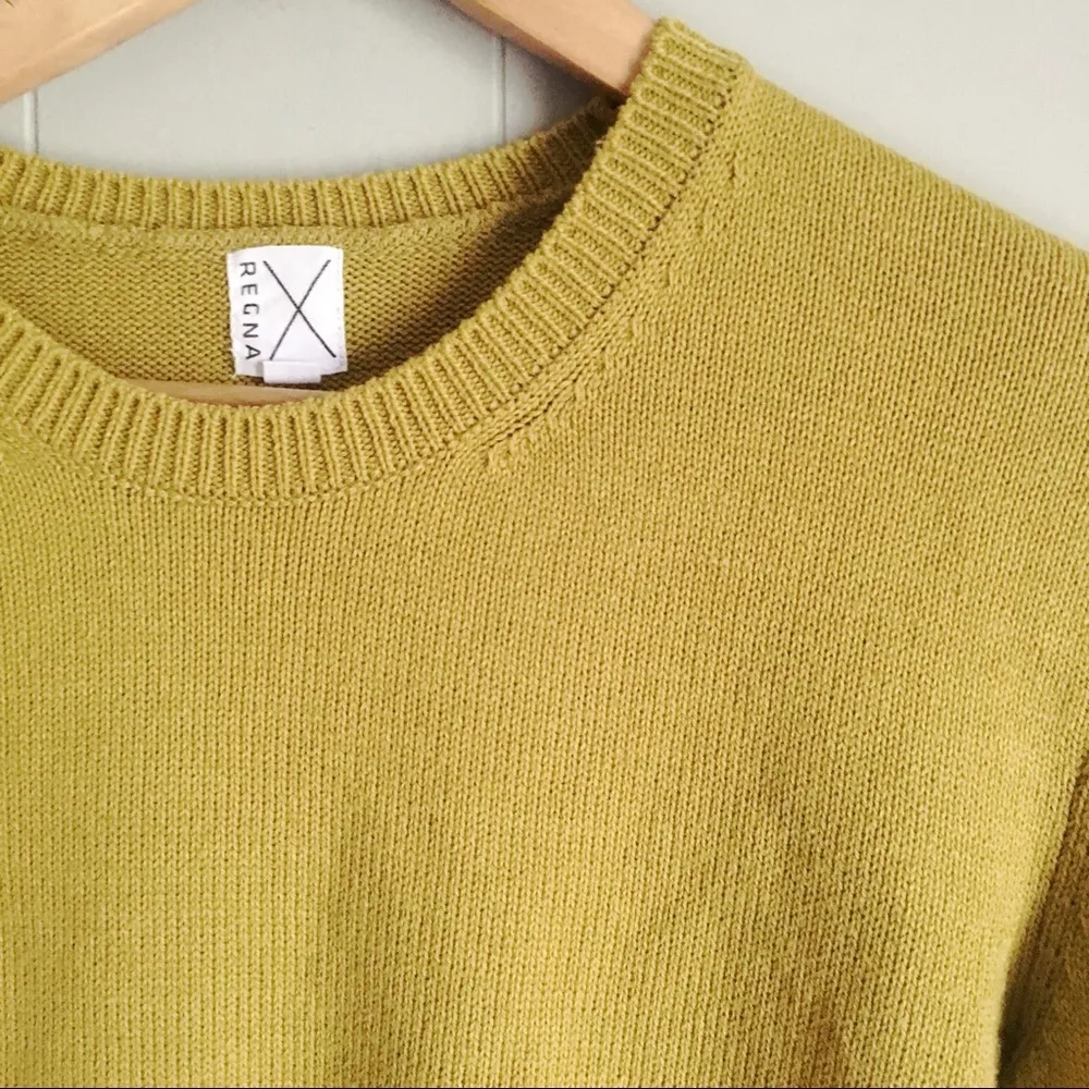 REGNAX Mustard Side Slit Hipster Crew Neck Sweater - Image 2