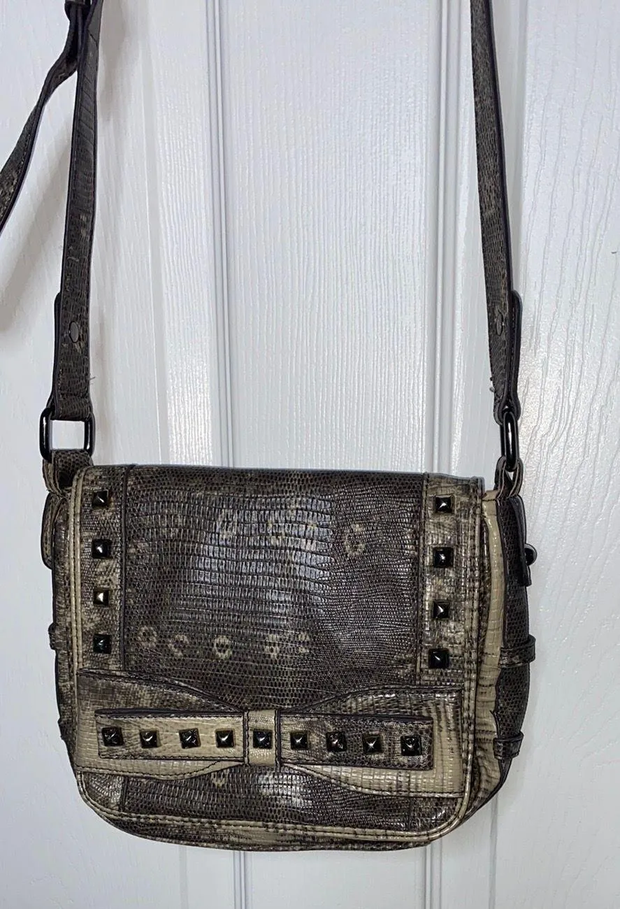 Jessica Simpson Grey Snake Print  Crossbody Purse - Image 2