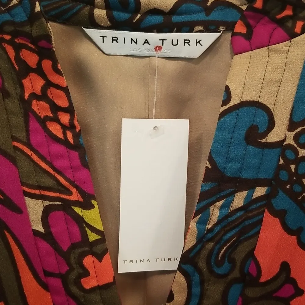 💕TRINA TURK💕 Christie Dress Bell Sleeve Shift Dress Paisley Print Small NWT - Image 15