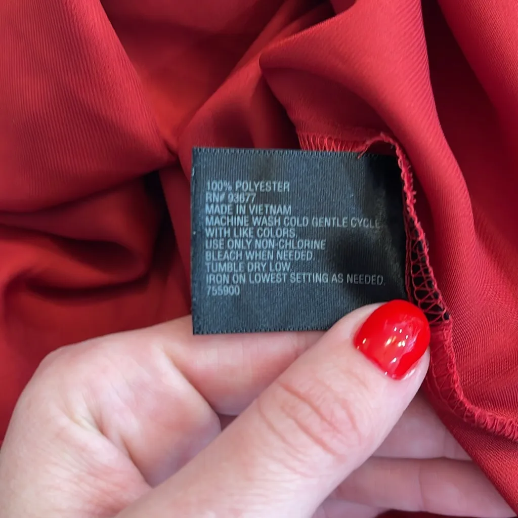 Worthington High Neck Red Sleeveless Red Top - Image 4