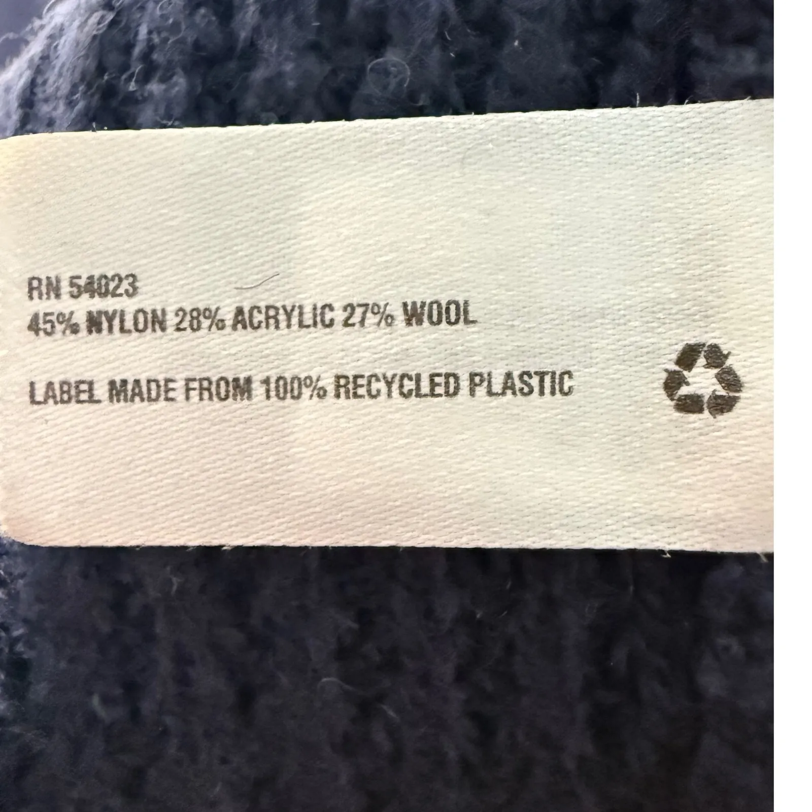 GAP Women Medium Petite Navy Blue Waffle Knit Cropped Boat Neck Sweater Winter - Image 4