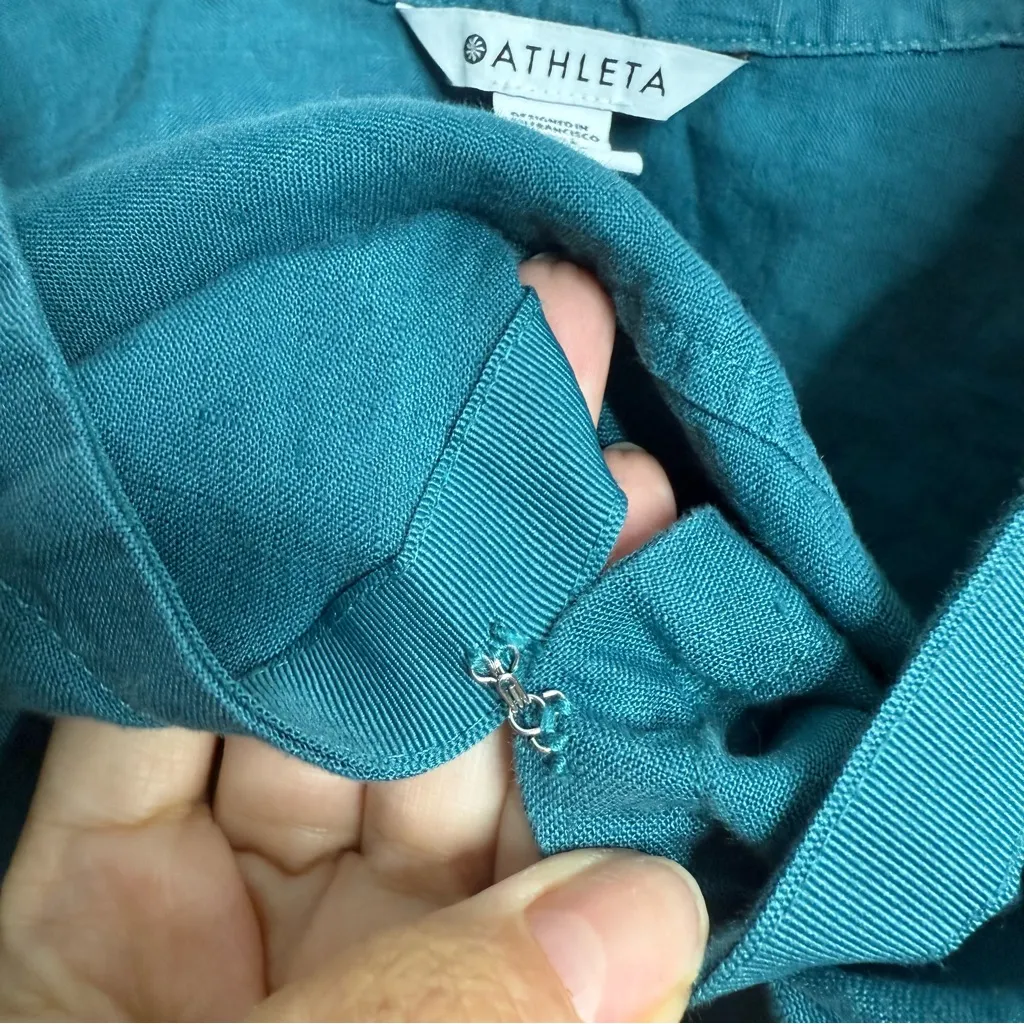 Athleta‎ Borealis Green Playa Linen Tie Top Size X-Large - Image 6
