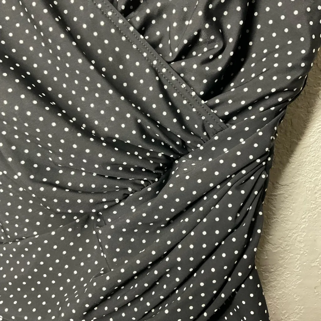 Miraclesuit Women's Swimwear Pin 
Point Oceanus Tummy Control V neckline 12DD - Image 4