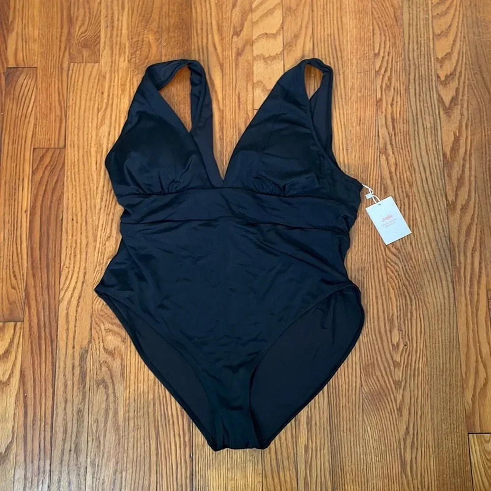 Andie Swim The Medium Coverage Mykonos One Piece‎ Swimsuit Black size XL NWT - Image 3