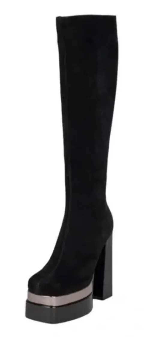 New! Jeffrey Campbell Dancerama Black Suede Platform Knee-High Boots
Sz 9 $290 - Image 1
