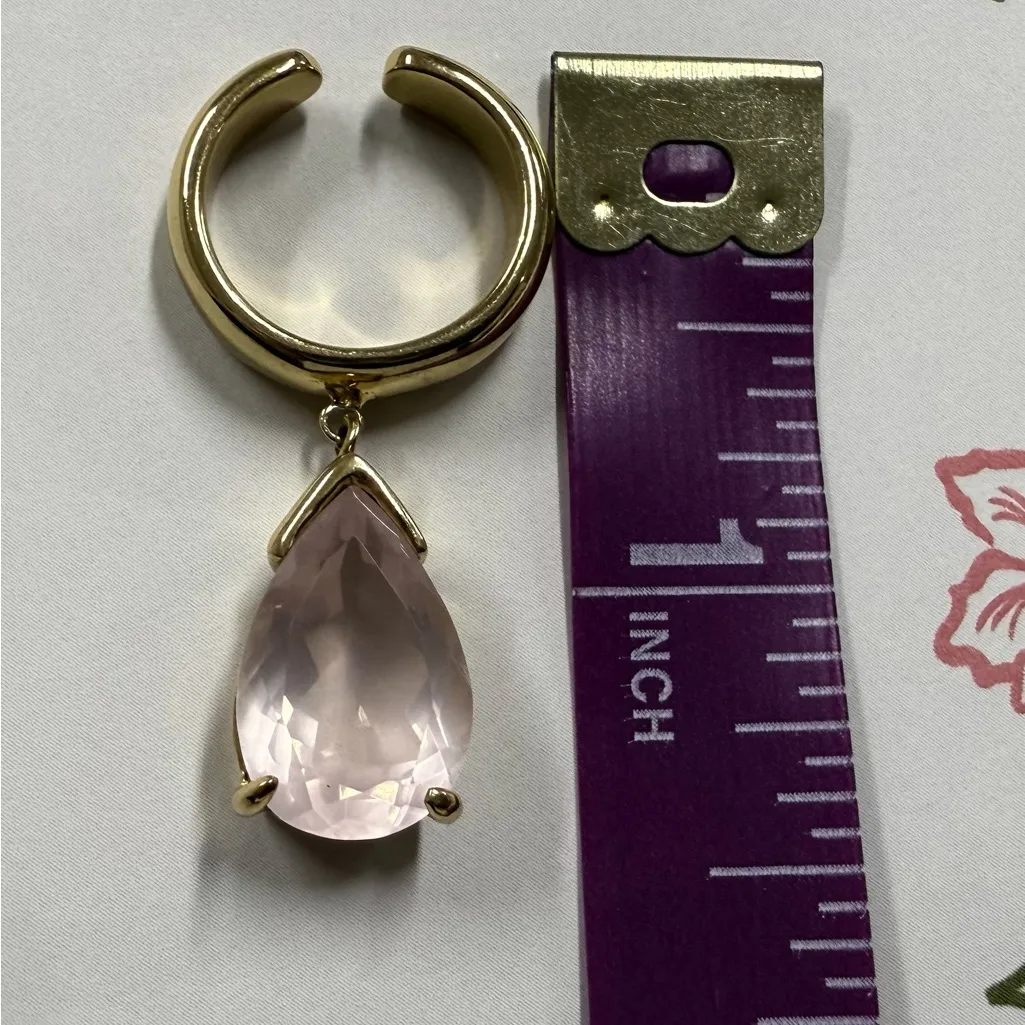 Cornelia Webb Pale Pink Quartz Yellow Gold Plated Ear Cuff - Image 5