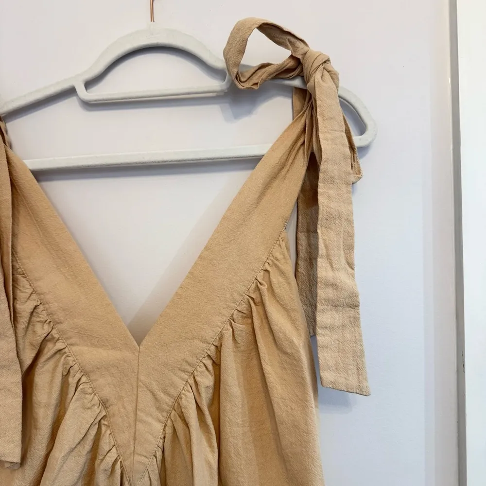 Tan Bow Strap Dress - Image 2
