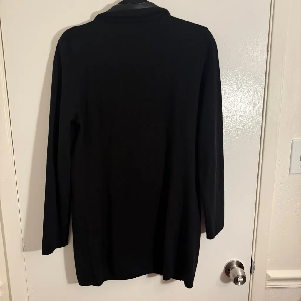 Lauren Ralph Lauren Black Blazer with Leather Accents Women's Medium - Image 7