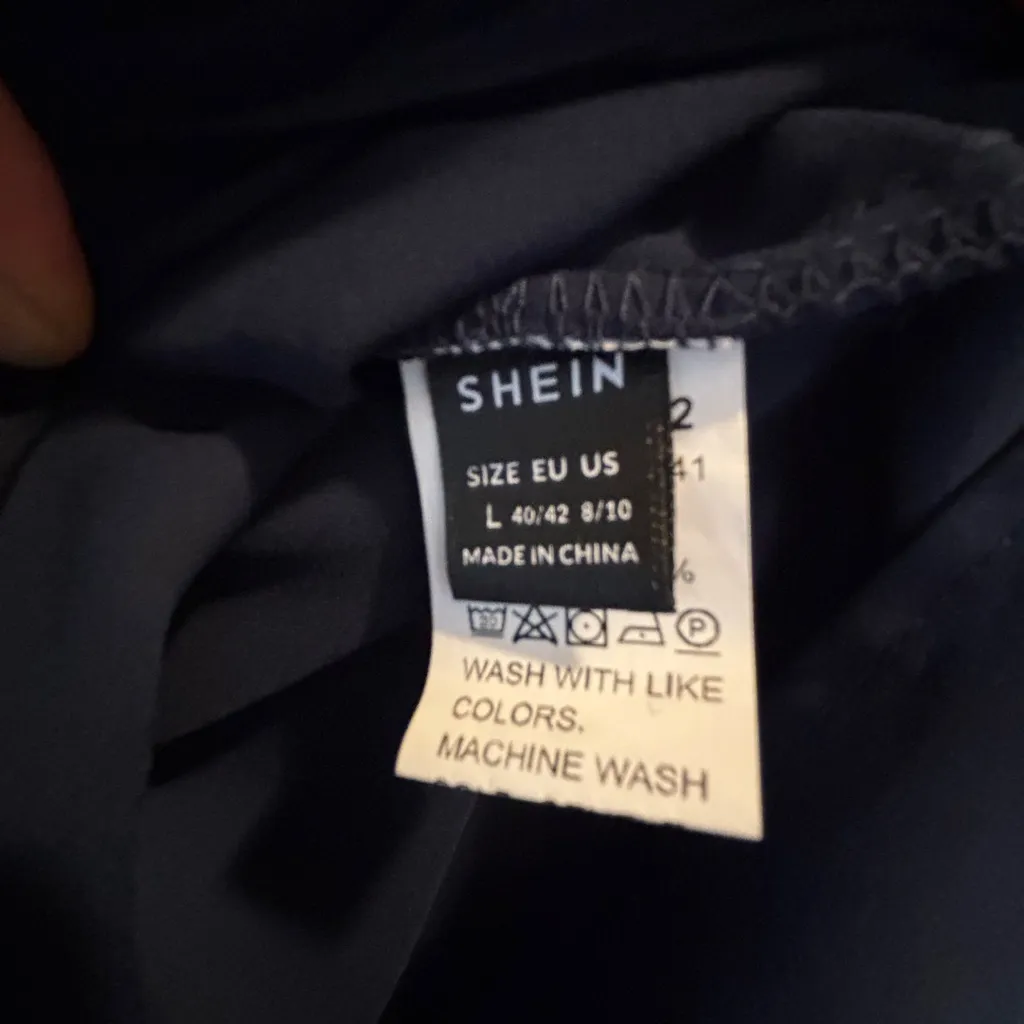 SHEIN Navy blue Crochet Lace Blouse large - Image 3