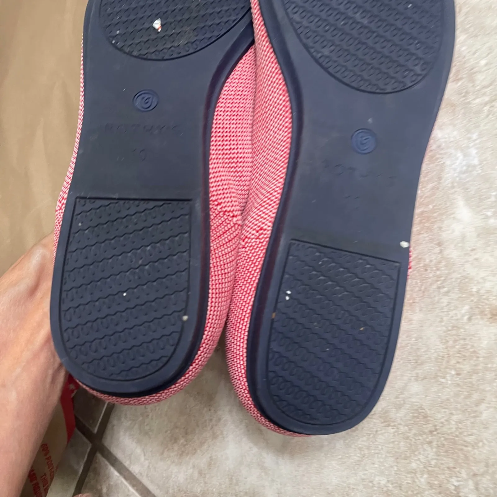 ROTHYS round toe Red White Knit Loafer Flats Wome 10 lllypop retired pre owned - Image 7